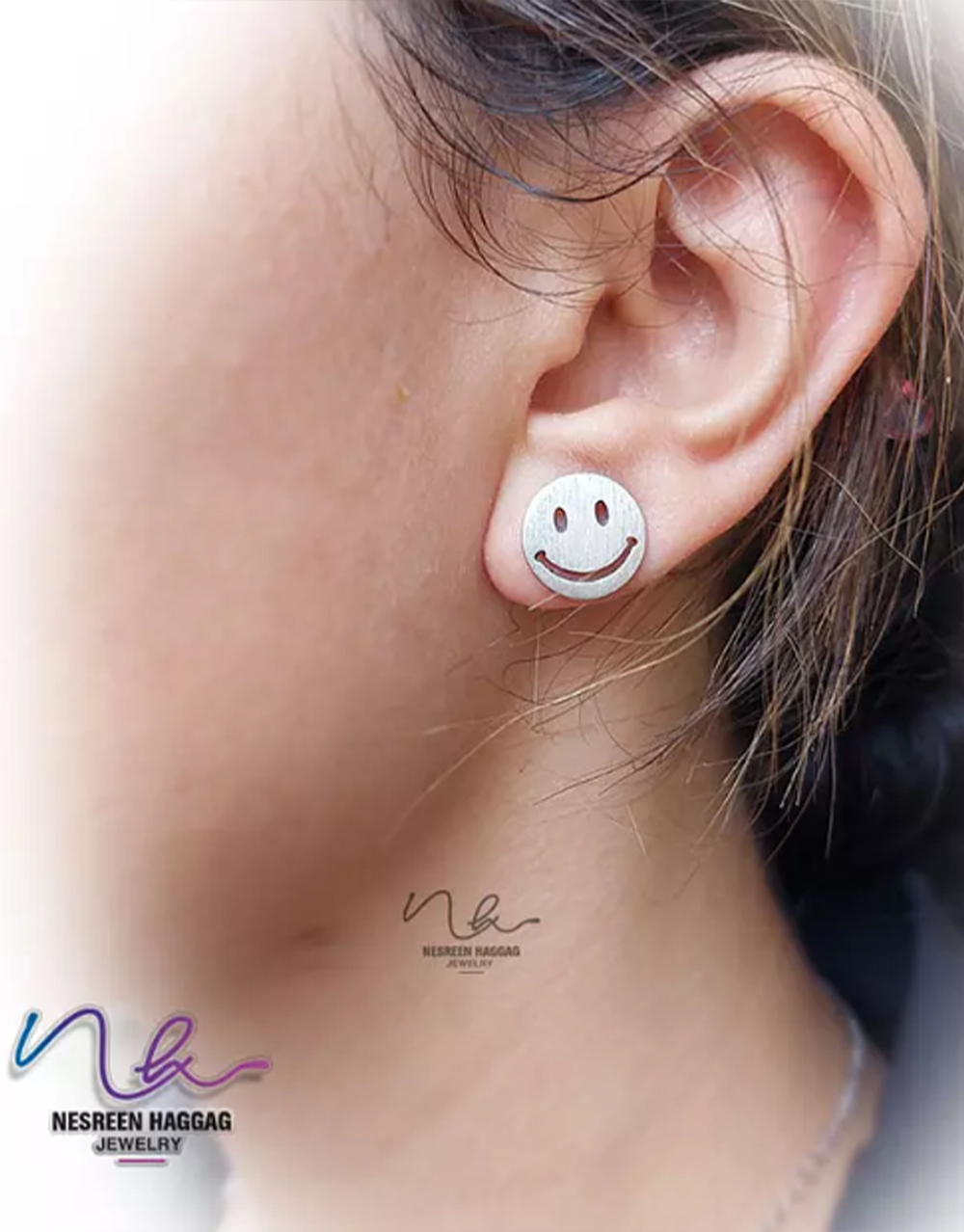 Italian Silver Set Smile Face 3